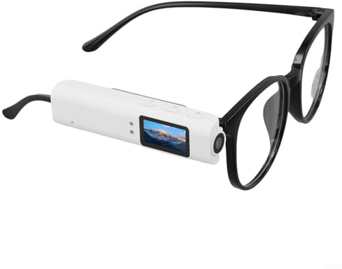 Feegow Caméra vidéo 2K portable avec objectif grand angle de 110°, enregistrement en boucle et design étanche pour sports d'action et aventures en plein air (blanc)