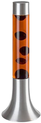Rabalux Poppilol LED-lavalampa 25 W, orange lila dekorativ effekt, silvermetall, varmvitt ljus 3 000 K, 37,5 cm, modern design för vardagsrum eller sovrum