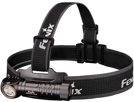 Fenix HM61R V3.0 - Linterna frontal recargable para exteriores | 1800 lúmenes | 195 m | 300 horas máximo | Haz principal, haz de inundación, haz rojo/flash | Base magnética | IP68