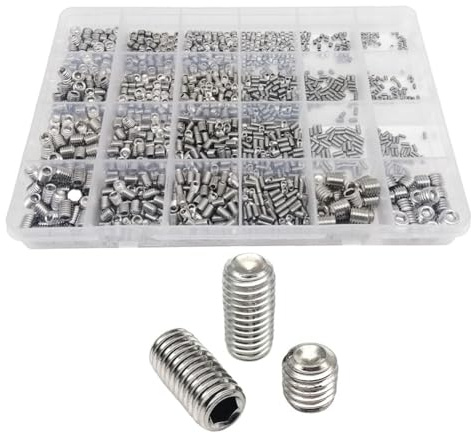 Janasiba 1500 M2 M2,5 M3 M5 M6 M8 DIN916 Edelstahl Schwarz Sechskant Innensechskant Sechskant Ringschneide Madenschrauben Set Schrauben Kit Box