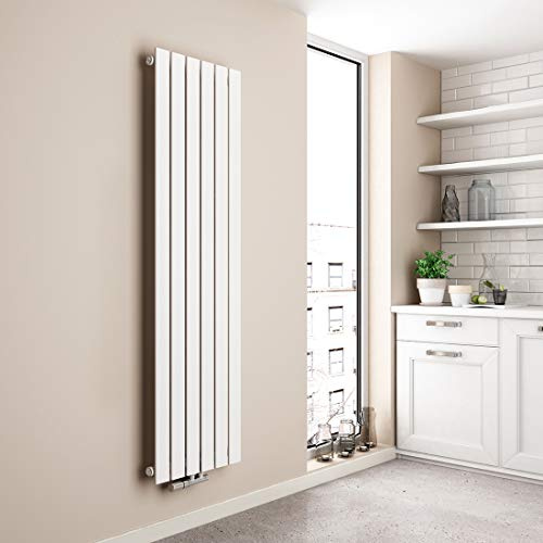 EMKE Design Heizkörper Flach, 1600x460 mm Vertikal Flachheizkörper mit Mittelanschluss, Einlagig Paneelheizkörper Wandheizkörper für Bad, Schlafzimmer & Wohnzimmer, Weiß 751W