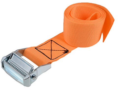 sourcing map Tie Down Strap Cam Buckle Lashing Strap 2 x 5Ft 1100lb 500Kg Load Polypropylene for Moving Securing Cargo, Orange