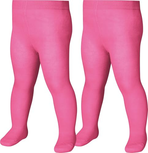 Playshoes Unisex barnstrumpbyxor, rosa dubbelpack, 74-80