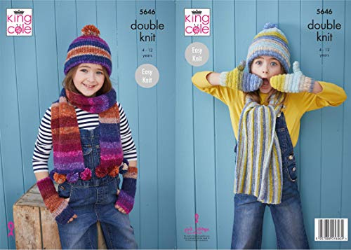 King Cole 5646 Strickmuster für Kinder, Mützen, Schals, Handschuhe in Bramble DK