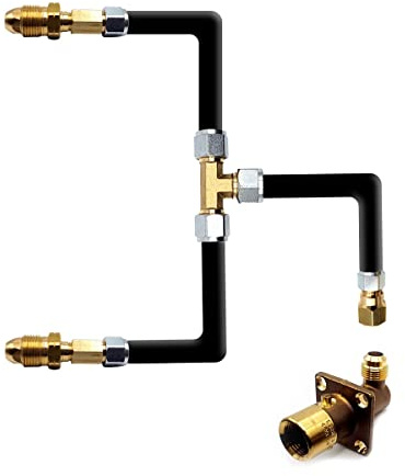 LPG Bajonett-Füllpunkt-Adapter mit zwei Gasflaschen-Drehgelenk-Adaptern und Rohr, 4 m