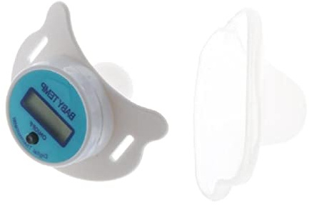 High Accuracy Thermometer LCD Display Nipple-Shaped Thermometer Pacifier Babies's Heating Fever Monitor Gauge Pink/Blue Digital Thermometer for Baby Oral Mouth Temperature Measuring Pink/Blue Nipple