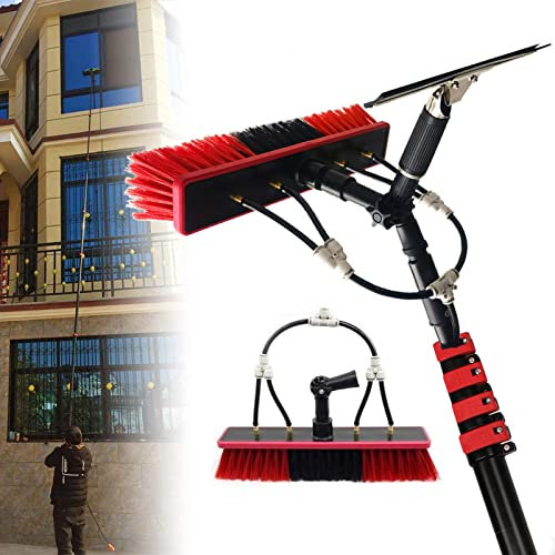ROGHA Wash Spazzolone Kit Spazzola Vetri, per Pulizia di Pannelli Fotovoltaici e Solari, Kit di Pulizia Telescopico,24FT/7.2M