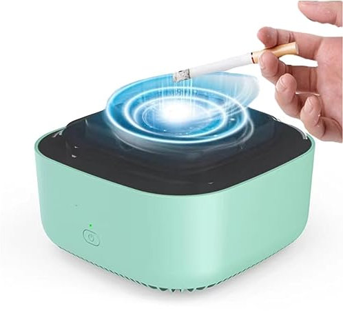 Neiaoas 2 In 1 Multifunctional Ashtray Air Purifier with Filter, Portable Negative Ion Air Freshener for Business, Car, Home, Office (Green)