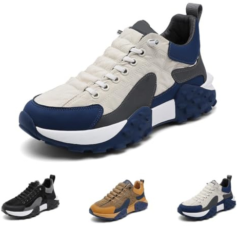 Ortopediska komfortsneaker for män 2024, vattentäta, halkfria ortopediska skor som andas, Sneakers for män, ortopediska skor med luftkudde som kan glida på (Color : WHITE, Size : 41 EU)