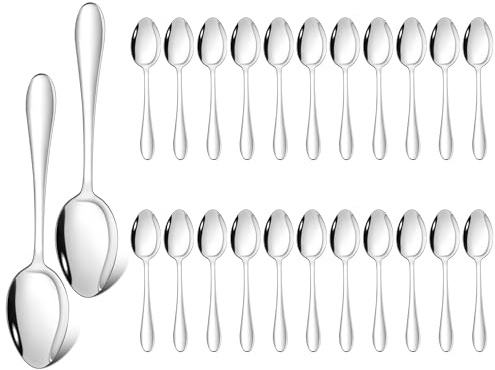 Joyfair 13,5cm Edelstahl Teelöffel Kaffeelöffel 24er Set - Klassisch Griff | Klein Löffel für Zuhause, Restaurant, Café, Spiegelpoliert & Spülmaschinenfest, Ungiftig & Gesund, Korrosionsbeständig