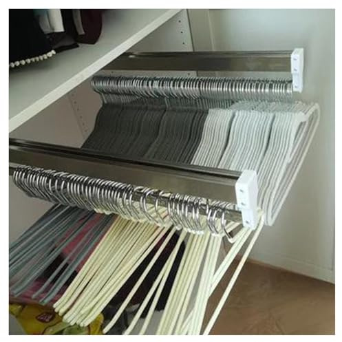 ASHILD Portapantaloni Estraibile, Barra portaoggetti per Cravatte per Guardaroba, espositore Estensibile per Abiti, Confezione da 1 salvaspazio per Jeans, Asciugamani, Cravatte, Scialli, Vestiti, s