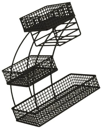 SiaBiced 3 Tiered Wire Basket Stand Fruit Bowl Holder Fruits Holder Organizer for Vegetable, Black
