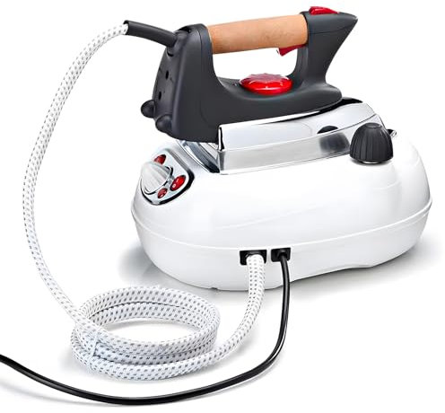 Avilia Ferro da Stiro a Vapore con Caldaia e Serbatoio 0,8L 2400W - Resistente Piastra in Acciaio Inox con Modalità di Stiratura Verticale e Tasto di Blocco per Vapore Continuo - Cavo da 2 Metri