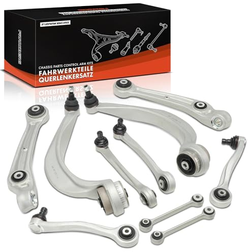 Frankberg 2x Koppelstange + 8x Querlenker Vorne Links Rechts | Kompatibel mit A6 4G2 4GC A6 Allroad 4GH 4GJ A6 Avant 4G5 4GD A7 Sportback 4GA 4GF Replace# 4H0407509E