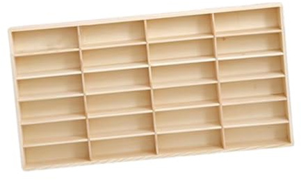 harayaa Holz Aufbewahrungsbox mit Trennwand, Display Box, Wandmontage, Spielzeugauto Aufbewahrung, Auto Display Regal für Puppenladen, Kleine Puppen, 24 Raster