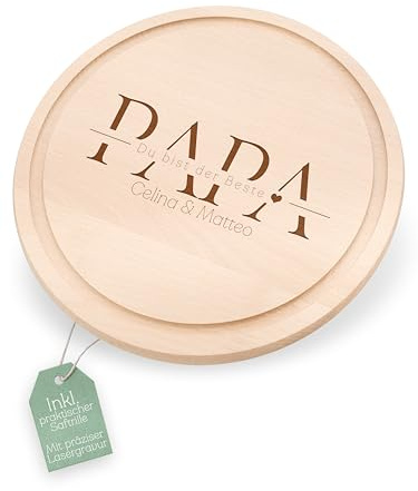 Abenteuernah Brotzeitbrett als Geschenk für Lieblingskollegen und Freunde, Lustige Geschenke für Männer, Papa, Onkel und als Dankeschön für Freund und Helfer (Papa)