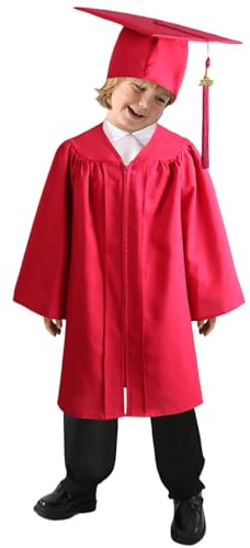 Toge Diplome Tenue Graduation pour Enfant Ensemble de Remise de diplôme Unisexe pour Enfants de la Maternelle Robe avec Bonnet et Pompon Préscolaire DéGuisement Enfant DéGuisement De Petite Fille