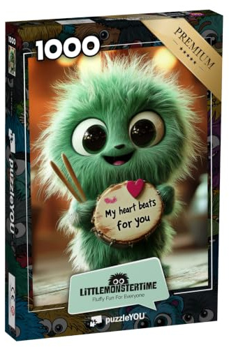 puzzleYOU: Puzzle 1000 Teile „LITTLEMONSTERTIME: My Heart Beats for You“