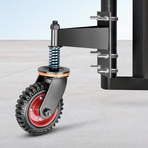 Torrolle 150mm mit Federbelastung, 360° Drehbar Tor Räder Torlaufrolle, Schwerlastrolle für Metalltore, Holzgatter, Zaunpforten, Drehtore, 200kg Tragkraft