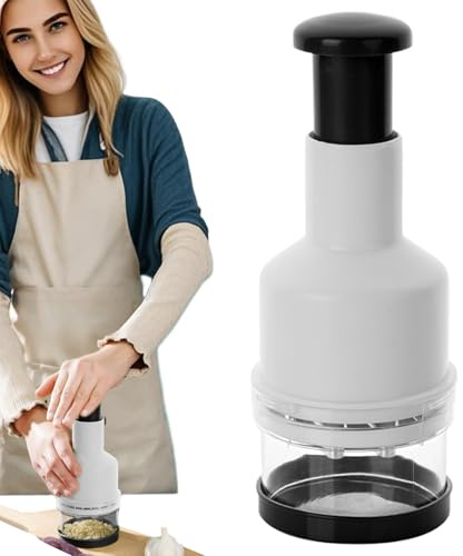Picadora De Cebolla - Picadora Manual De Presión | Procesador De Alimentos Compacto Multiusos Para Cocina Moler Cebolla Nueces Pimienta Chile Y Especias