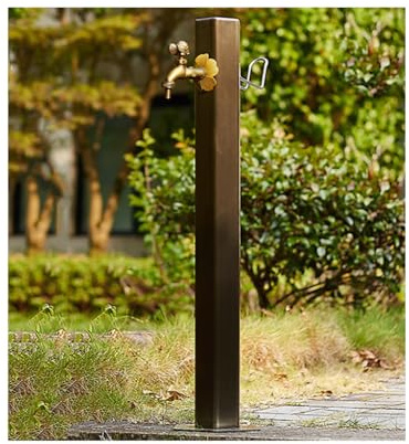 HUFIREHU Colonna d'Acqua Fontana A Colonna da Giardino Fontanella A Colonna Acciaio Inox Fontana da Giardino in Stile Antico Fontanella A Colonna con Rubinetto Acqua(86 * 20.5cm/34 * 8in,D)