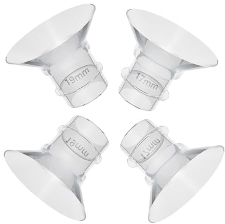 WEKAMOS 4pcs Inserts de Bride en Silicone pour Pompe à Lait Portable, Confortables et Faciles à Stériliser, Accessoires Compatibles pour Sein Tailles 17mm et 19mm