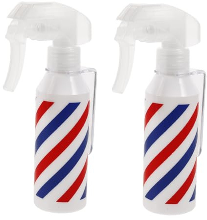 FOMIYES 2pcs Barber Spray Bottles Red Blue Striped Fine Mist Sprayer for Hair Styling and Skin Care Water Hair Spray Bottle Multipurpose Misting