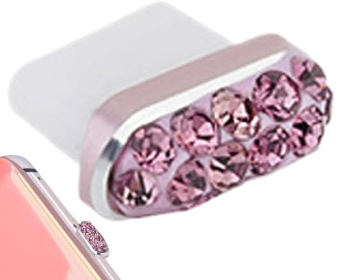 Porta di Ricarica di Tipo C Plug Anti -Polvere - Silicone, Strass 0,83x0,6 Cm Durevoli | Dušt Protectors Topper con Tappi di Polvere Anti-Perdita di Tipo-C, Detriti, Sporcizia, Fascino della Porta di