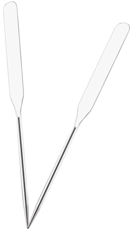 Healeved Edelstahl Make up Spatel 2 Stück Kosmetik Mischer Lang Kosmetischer Metallspatel Für Grundierung Nagellack Rouge Mixing Tool