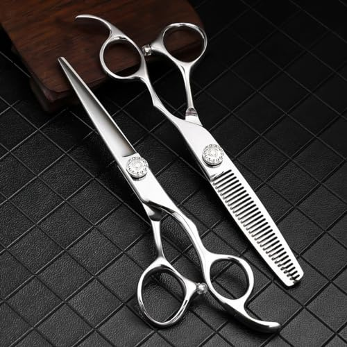 Hair Cutting Shears, 6 Inch Thinning Cut Style Tool Barber Shears Stainless Steel Hair Scissors Hairdressing Scissors Set