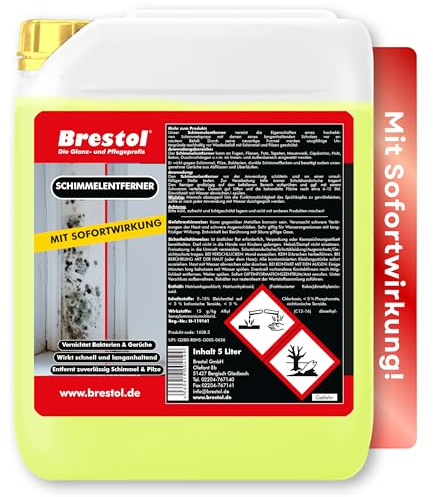 BRESTOL® Schimmelentferner 5 Liter, Anti Schimmel mit Sofortwirkung, Schimmel entferner Wand, für Silikonfugen & Fliesen, Langzeitschutz gegen Schimmel & Stockflecken