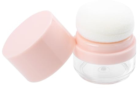 ARTIBETTER Boîte à Poudre Portable Rose Houppette, Contenant Compact pour Poudre de Maquillage en Vrac, Étui Léger et Pratique pour Voyage, Bureau, École et Usage Quotidien, sans Miroir
