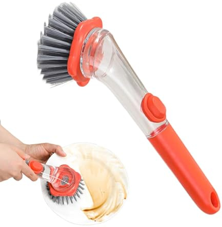 Cepillo Lavavajillas con Jabón | Limpiador Ergonómico Fregador con Mango - Cepillo Limpiaplatos - Lavar Ollas Sartenes Fregadero Cocina Hogar Residencias Electrodomésticos