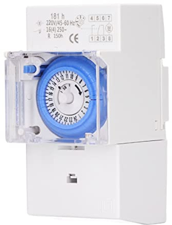 TICFOX Temporizador Mecánico De 181h, Temporizador, Economizador con Batería De 80mAh, Interruptor De Control De Tiempo para Uso Doméstico, 220VAC, 2500W