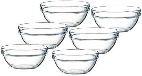 Emilja Empilable Glasschale 6cm Schale stapelbar Portionsschale kleines Schälchen - 6 Stück