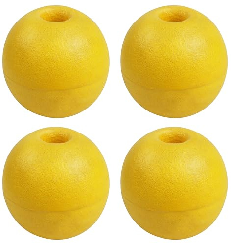 SHADDOCK Rope Floats Marine Buoy Float, 4pcs Fishing Marker Buoy EVA Yellow Boat Accessory Kayak Canoe Drift Anchor Floating Ball for Tow Rope Throw Line Dock Marine Accessories(HY-7, YELLOW)