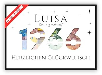 dockyardos® Geldgeschenk zum 60. Geburtstag | Mit Jahreszahl personalisierbar | Geschenkidee für Jungen & Mädchen sowie Männer & Frauen | Originell und kreativ Geld verschenken