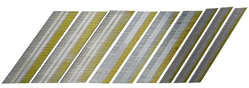 Sessleger 15 Gauge da Abgewinkelte -Nägel, Zubehör, 34 Grad, 900er-Packung, Metallzubehör, Air-Row-Nagel, Verzinkt, Verschiedene Größen (2-1/2, 2, 1-1/4, 300 Pro Größe)