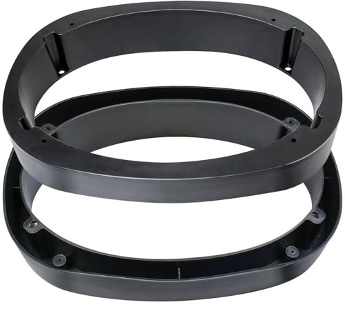 Fiegromech 6x9 Beveled Speaker Spacer Ring Kit,Hollow Plastic Car Speakers Adapter,Vehicle Stereo Rear Parcel Shelf Mounting Bracket Sound Enhancer Pad 6x9 Inch 2PCS