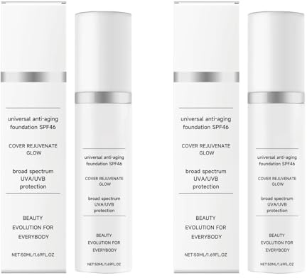 Fondotinta correttore idratante, base liquida ricca di umidità per una pelle più liscia e uniforme, trucco leggero per tutti i giorni (2 pezzi)