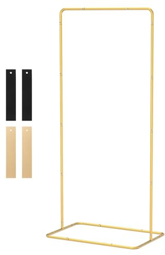Support de panneau de mariage - 80 × 50 × 173 cm - Réglable - Avec 20 sangles de suspension en cuir - Pour affiches, publicité, mariage, cérémonie - Doré