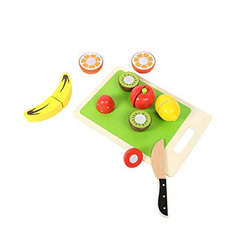 Tooky Toys Childrens Cutting Fruits Wooden Fruit Toy Playset Age 3+