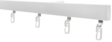 Garduna SmartGlide! | Gardinenschiene | Vorhangschiene | Aluminium weiss | mit hochwertigen Leichtlaufrollen | 60cm