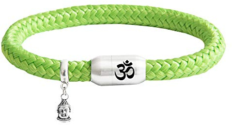 • Paris Montana • Das Original Buddha Om Segeltau Armband Buddha Anhänger Unisex Geflochten Mit OM Gravur Handmade Hochwertiger Magnetverschluss 8mm