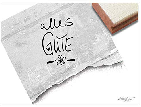 Stempel Textstempel ALLES GUTE Handschrift - Schriftstempel Glückwünsche Geburtstag Hochzeit Einschulung Karten Geschenkanhänger Deko - zAcheR-fineT