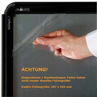DISPLAY SALES | Antireflex PET-Schutzfolie mit UV Schutz (5 Stück) | DIN A3 Folie | Ersatzfolie mit 0,5 mm stärke für Displaysysteme, Ständer, Klapprahmen, Aufsteller mit Wechselrahmen