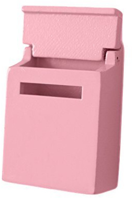 Inzopo Boîte aux lettres en bois 1/12 avec décalcomanie pour maison de poupée - Rose