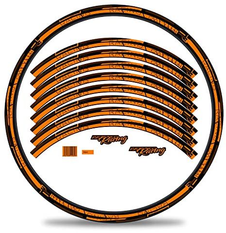 Finest Folia 16-teiliges Set Felgenrandaufkleber Sticker für Fahrrad Felgen im Streifen Stripes Design Komplett Set für 27 29 für Ebike Rennrad Mountainbike MTB Laufrad