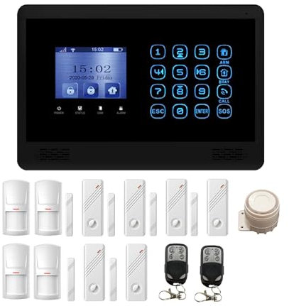 ANTIFURTO ALLARME CASA TOUCH SCREEN WIFI + COMBINATORE GSM E GESTIONE DA APP (Kit WiFi + GSM FP-M2WBX - L)