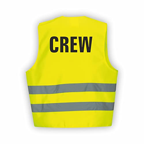 Fassbender-Druck WARNWESTEN - Sicherheitsweste GELB Warnweste nach EN ISO 20471 zertifiziert - Warn Weste für Crew - Unisex mit hochwertigem Reflektorstreifen (GELB I M/L I 1St.)